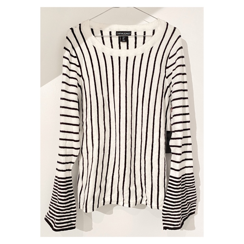 knit stripe top L